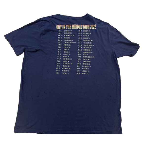 Zac Brown Band Shirt Mens 2XL Navy Out In The Middle Tour 2022 Concert Tee Music - Picture 7 of 7